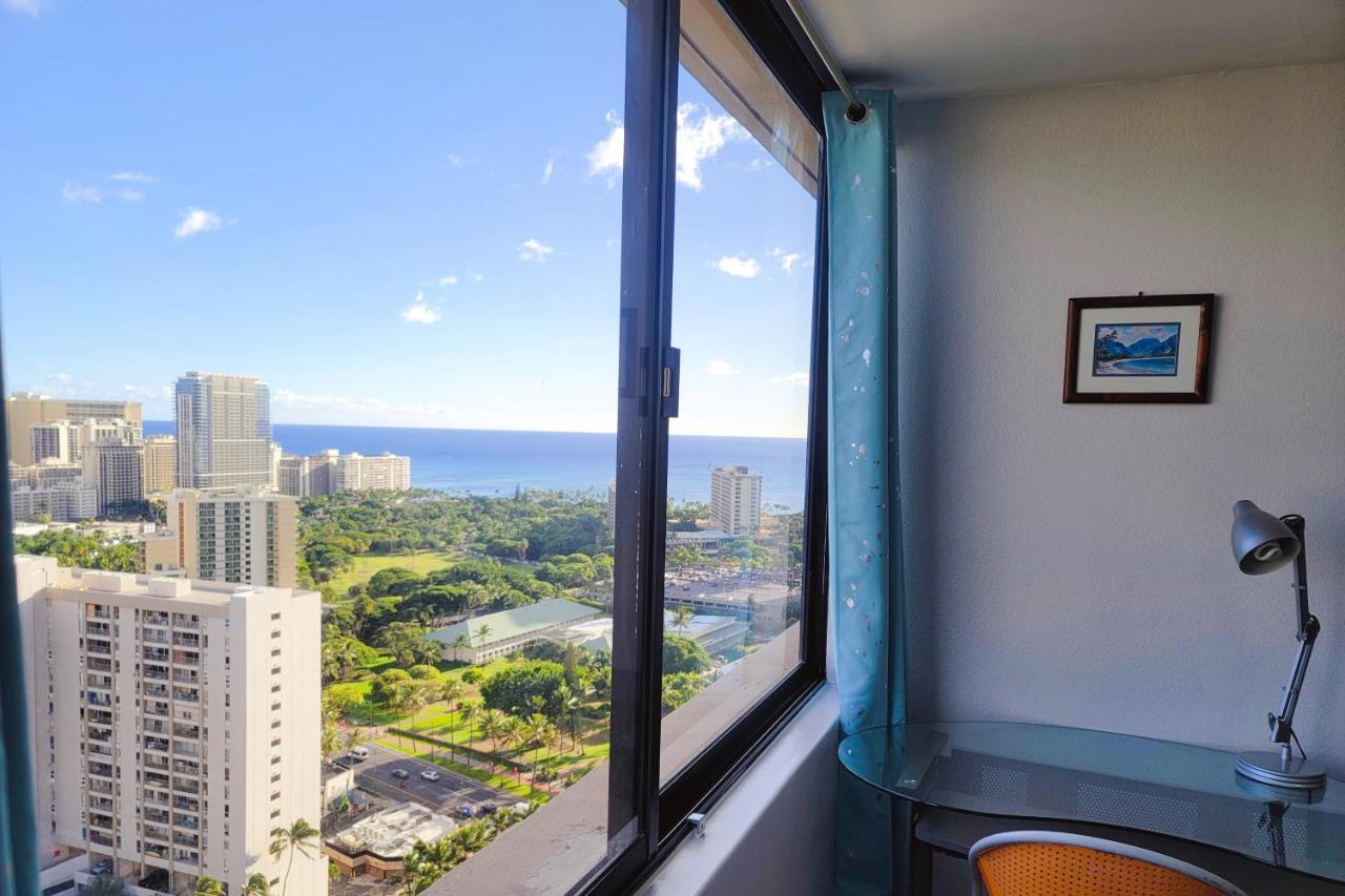 Waikiki Condo High Floor Views Beaches Convention Center هونولولو المظهر الخارجي الصورة